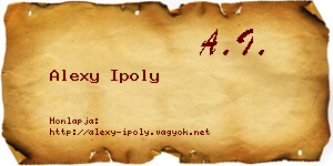Alexy Ipoly névjegykártya